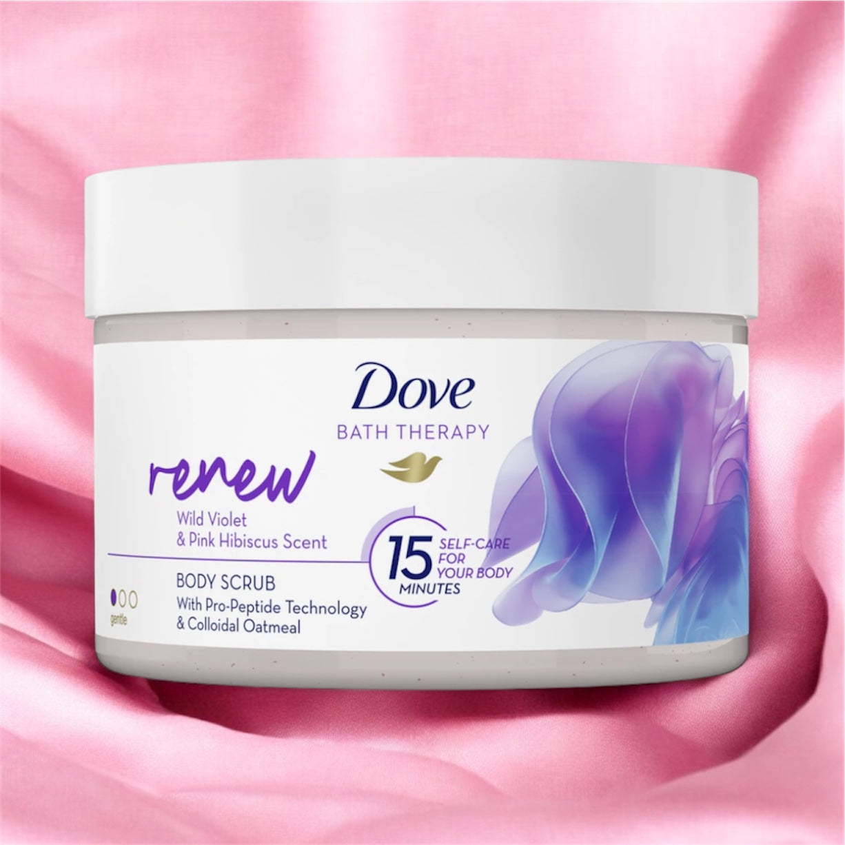 Dove gommage Wild Violet et Pink Hibiscut