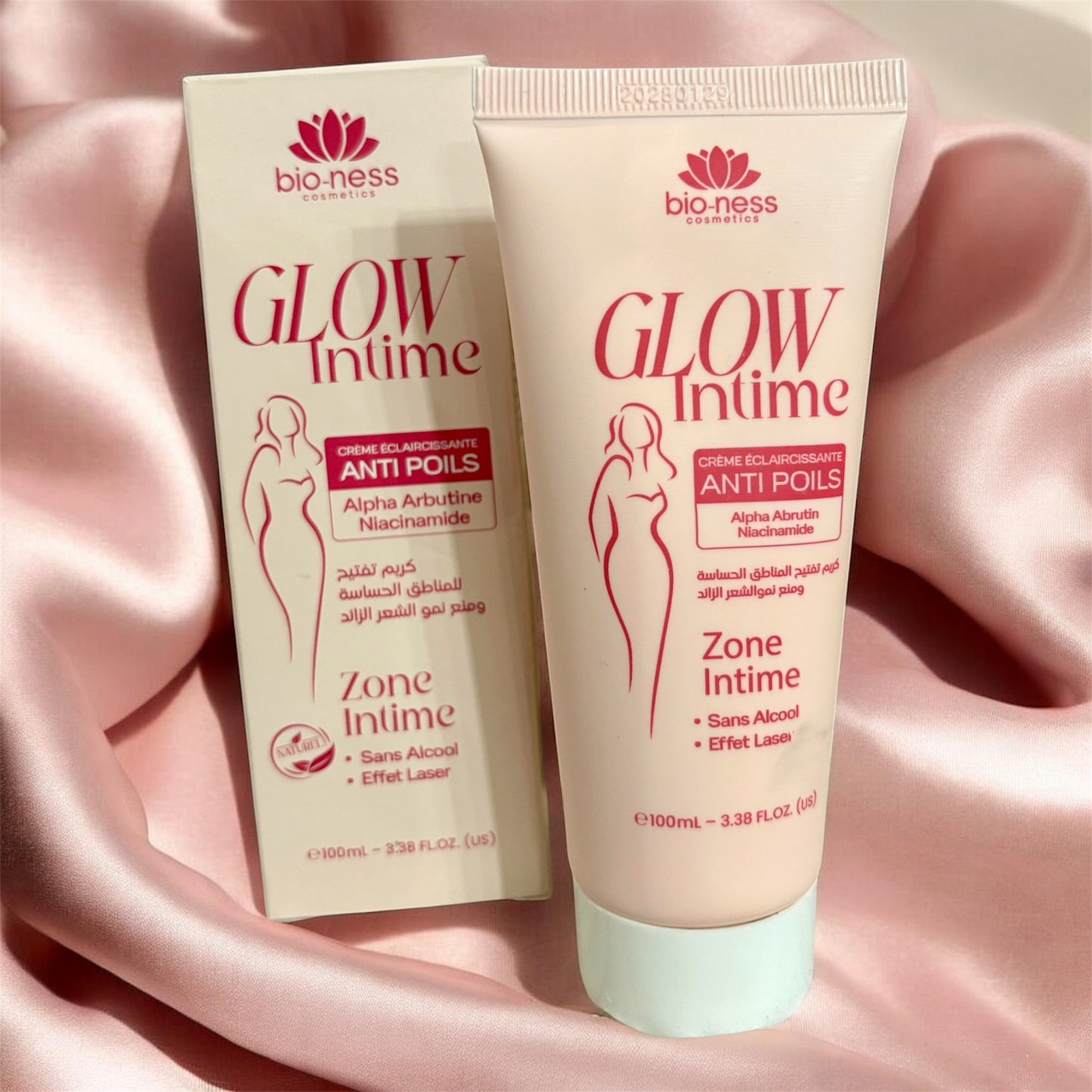 GLOW Intime – Crème Éclaircissante Anti Poils 🌸