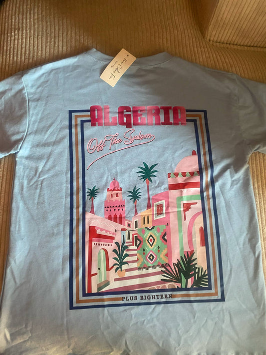 T-shirt Algeria bleu